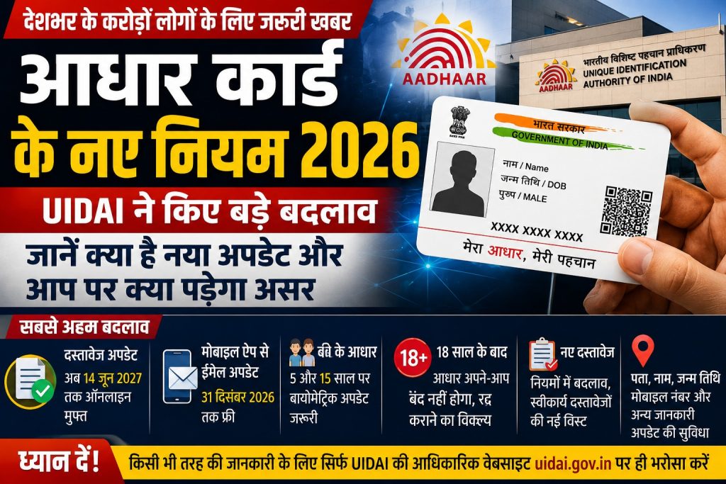 Aadhaar Card New Rules 2026: आधार कार्ड को लेकर बदले नियम, जानिए क्या है नया अपडेट और किसे होगा फायदा