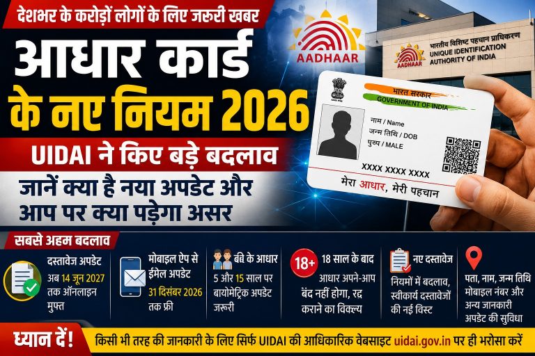 आधार कार्ड के नए नियम 2026 और UIDAI के महत्वपूर्ण बदलाव